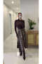Huser Brown Plaid Skirt with Belt and Buttons