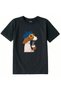 Cotton Fabric Children's T-Shirt – Dog in a Beret Drinking Coffee B Printed T-Shirt