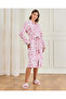 Women Pink All Over Print Quilted Nightgown - 2