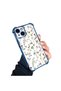 iPhone 14 Compatible Transparent Silicone Flutter Protective Case Flower Patterns - 2