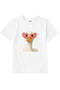 Cotton Fabric Children's T-Shirt – Goose with Heart Glasses Printed Children's T-Shirt