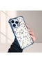 iPhone 14 Pro Compatible Transparent Silicone Flutter Protective Case Flower Patterns - 4