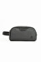 Mega Polo Men's Black Vegan Canvas Leather Portfolio Shaving Handbag - 2