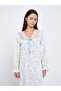 Ruffle Hem Ditsy Floral Embroidered Bow Detail Nightdress - 2