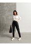 Skinny Fit Zip Closure Leather Pants - 6
