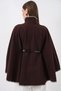 Women's Stitch Detailed Cashmere Poncho 9166 - Brown - 8