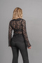 Women's Winter Black Flywheel Collar Front Buttoned Premium Tulle Blouse Cardigan Stylish Casual 70048 - 3