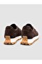 Genuine Suede Leather Brown Fur Lined Winter Women's Sneaker - 3