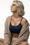 Astura Model Thin Straps Comfortable Women's Bustier with Cross Detail on the Back Navy Blue Color - 3