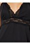 Black Lace Trim Slip Babydoll - 3
