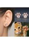 1 Pair 1 Pair Pink Crystal Cat Claws Earrings Rhinestone Plated Shine Diamond Earrings Jewelry for L