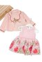 Baby Girl 1-2-3 Years Old Rose Detailed, 2-Piece Dress with Bolero - 2