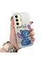 Samsung Galaxy S24 Fe Compatible Stitch Couple Pattern Case Silicone Edge Hard Back Anti-Fall - 2