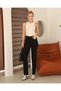 Women's Black Cut-Out Leg Boy Fit Jean Denim Pants - 3