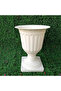 OneDcor Classic White Urn Planter - Large Roman-Style Plastic Plant Pot 35.5W x 40H cm - 2
