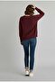 Women's Crew Neck Diamond Pattern Trendy Sweater Brown _Beige - 3