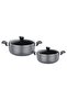 Aluminium Non-Stick Cooking Pot Set, 20 + 24 cm, 4 pcs - 3