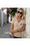 Star Printed V-Neck Regular Fit Women's T-Shirt