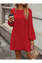 New Season Women's Basic Round Neck Long Sleeve Imported Crepe Dress