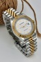 Steel Men's Wristwatch, Waterproof, with Calendar, Gold and Silver Color Cord, with Numbers, White Men's Wristwatch - 4