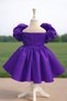 Special Design Purple Flower Detailed Satin Girls Evening Dress - 2