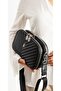 Women's Quilted V Patterned 3-Compartment Snap Fastener Adjustable Long Strap Shoulder Bag - 3