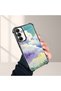 Samsung Galaxy A15 Compatible Transparent Silicone Flutter Protective Case Colorful Cloud Patterns
