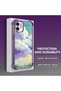 iPhone 12 Compatible Transparent Silicone Flutter Protective Case Colorful Cloud Patterns - 4
