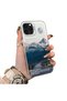 iPhone 14 Pro Compatible Silicone Edge Hard Back Anti-Fall Case Mountain Peak Patterns - 2