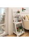 OneDcor 3 Tier Wooden Ladder Plant Stand - Foldable, Free Installation, Indoor/Outdoor - White - 3