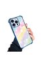 iPhone 16 Pro Compatible Transparent Silicone Flutter Protective Case Rainbow Patterns - 3
