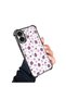 iPhone 16 Compatible Transparent Silicone Flutter Protective Case Strawberry Patterns - 2