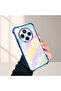 Xiaomi Redmi 14C Compatible Transparent Silicone Flutter Protective Case Rainbow Patterns