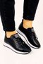 Masal Women's Black Skin Fashion Elastic Orthopedic Comfortable Sports Shoes