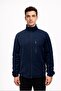 Men's Navy Blue Fleece Zippered Judge Collar Sweatshirt-W1141