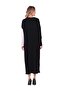 Geometric flat cut knitwear dress black - 3