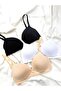 Cotton Combed Cotton Underwire-Free Unpadded 2-Piece Shaping / Sculpting Bra (Black-White-Skin) - 2