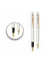 35 White Gold Ballpoint Pens & Fountain Pen Set, Personalized with Your Name - 2