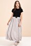 Brown Striped Balloon Skirt Short Sleeve Badili 2-Piece Girl's Set 23462 - 2