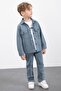 Blue Snap Button Shirt Boys' 3-Piece T-Shirt Set 23379 - 3