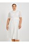 Plus Size Broderie Anglaise Shirt Midi Dress - 3