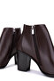 Women's Genuine Leather Brown Heeled Boots - 5