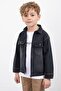 Smoked Zippered Jean Jacket Boys' 3-Piece Suit with Trousers 23389 - 4