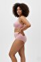 Powder Pink Plus Size Wire Free Non-Padded Patterned Shaping / Sculpting Bra C Cup Minimizer Everyday Comfort - 4
