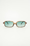 Liana Leopard Thin Rectangular Sunglasses |   Uv400 - 2