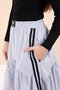 Gray Striped Balloon Skirt Long Sleeve Bodysuit 2-Piece Girls' Set 23465 - 5