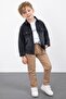 Smoked Zippered Jean Jacket Boys' 3-Piece Suit with Trousers 23389 - 3
