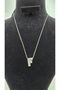 Stainless Steel Gold Color Zircon Stone Letter Necklace -F- Letter