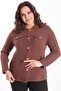 Trend42Plus Plus Size Pocket Detailed Knitwear Brown Jacket - 5