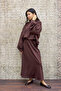 Brown Blouse Skirt Two-Piece Set - 2